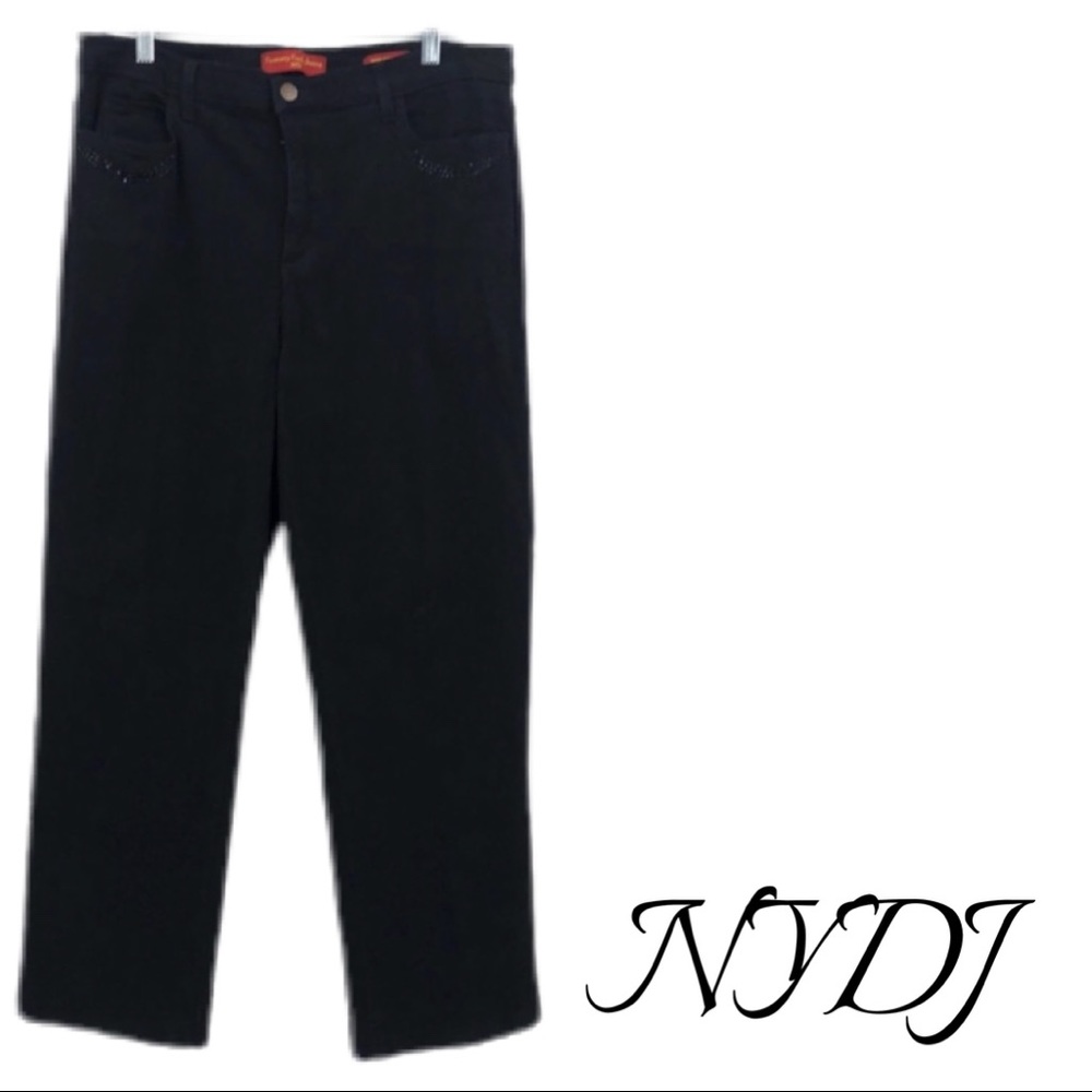 NYDJ Black Tummy Tuck Straight Jean Size 14